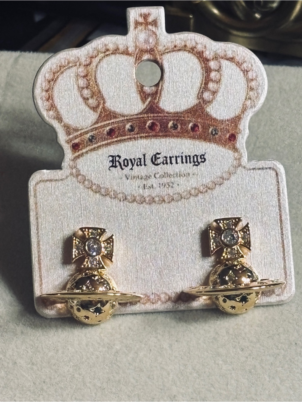Royal Earrings Gold Orb Drop Earrings